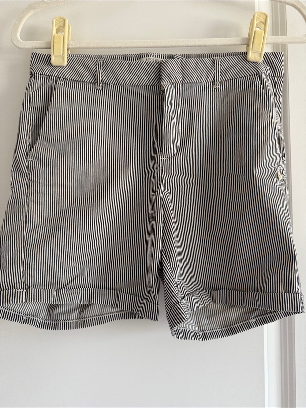Scotch & soda Striped Black & White Bermuda Shorts - Women